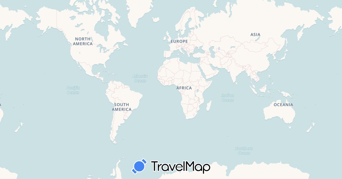 TravelMap itinerary: driving, boat in Aruba, Bermuda, Bahamas, Canada, Haiti, Netherlands, Puerto Rico, United States (Europe, North America)